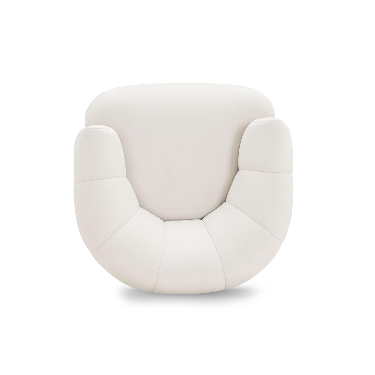 TOV Jasmine Cream Velvet Swivel Accent Chair