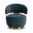 TOV Austin Dark Teal Performance Velvet Swivel Accent Chair
