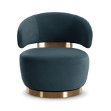 TOV Austin Dark Teal Performance Velvet Swivel Accent Chair