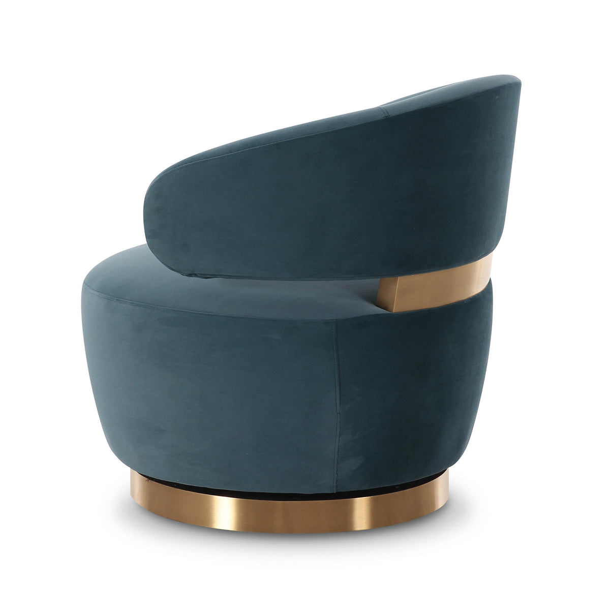 TOV Austin Dark Teal Velvet Swivel Chair