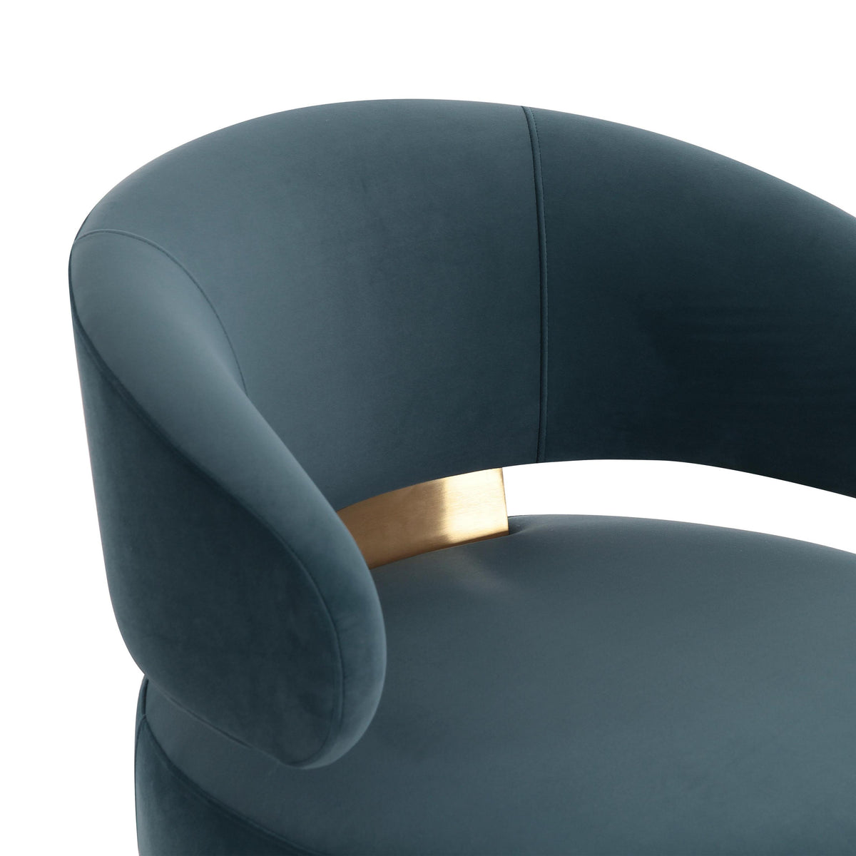 TOV Austin Dark Teal Velvet Swivel Chair