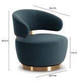 TOV Austin Dark Teal Velvet Swivel Chair