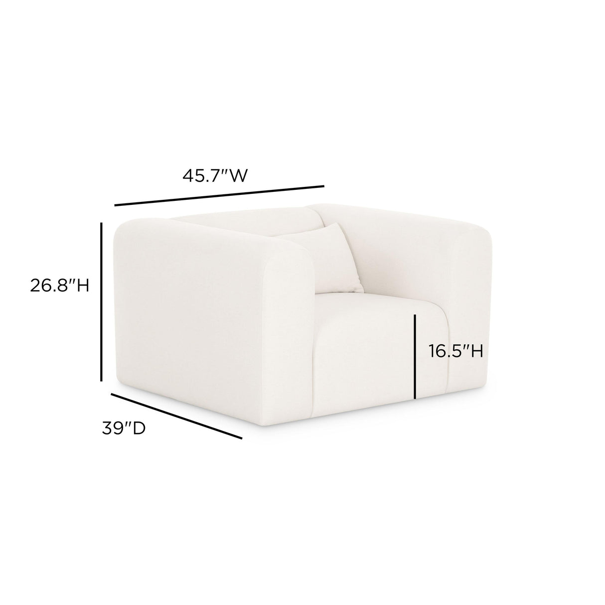 TOV Tarra Cream Performance Chenille Armchair