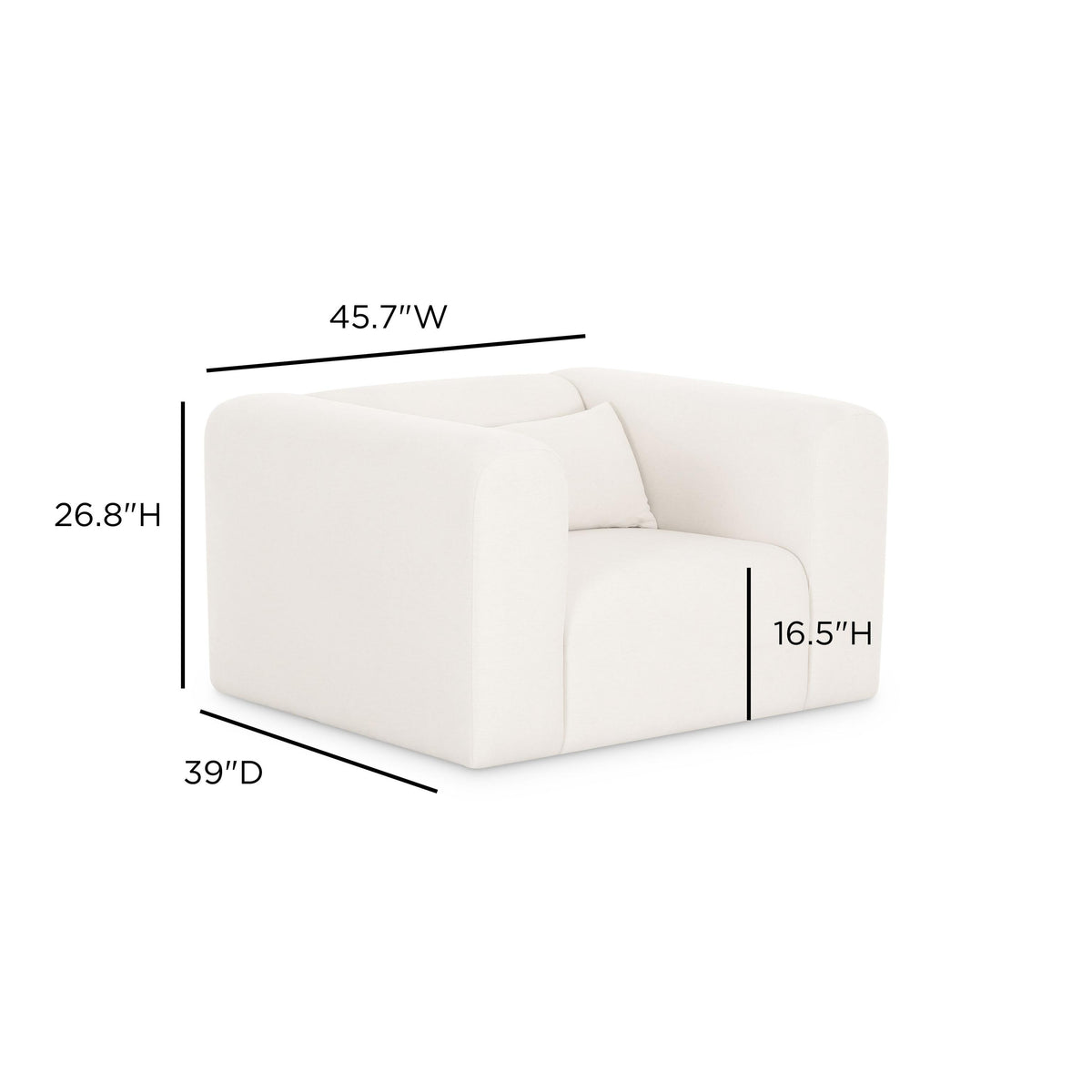TOV Tarra Cream Chenille Accent Chair
