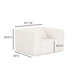 TOV Tarra Cream Chenille Accent Chair