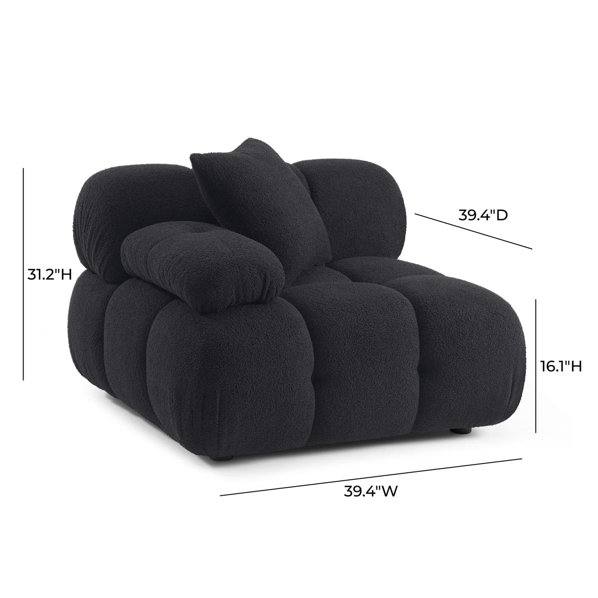 TOV Calliope Performance Vegan Shearling Modular Corner Chair