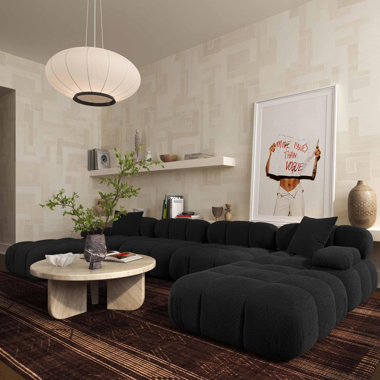 TOV Calliope Performance Vegan Shearling Modular Armless Chair