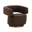 TOV River Chocolate Brown Performance Velvet Swivel Accent Chair