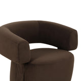 TOV River Chocolate Brown Performance Velvet Swivel Accent Chair
