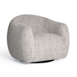 TOV Judy Black and White Woven Performance Fabric Swivel Chair