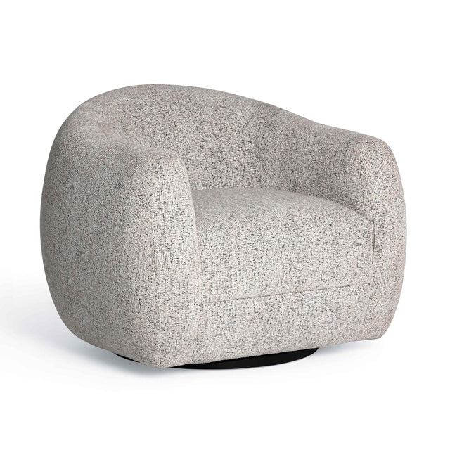 TOV Judy Black and White Woven Performance Fabric Swivel Chair
