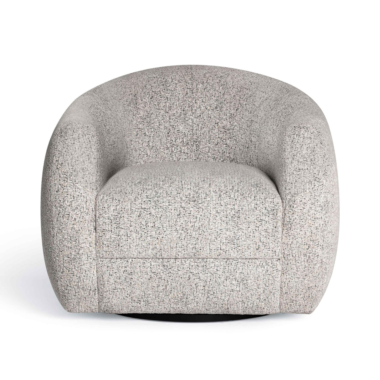 TOV Judy Black and White Woven Performance Fabric Swivel Chair