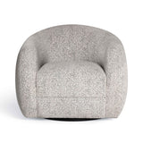 TOV Judy Black and White Woven Performance Fabric Swivel Chair