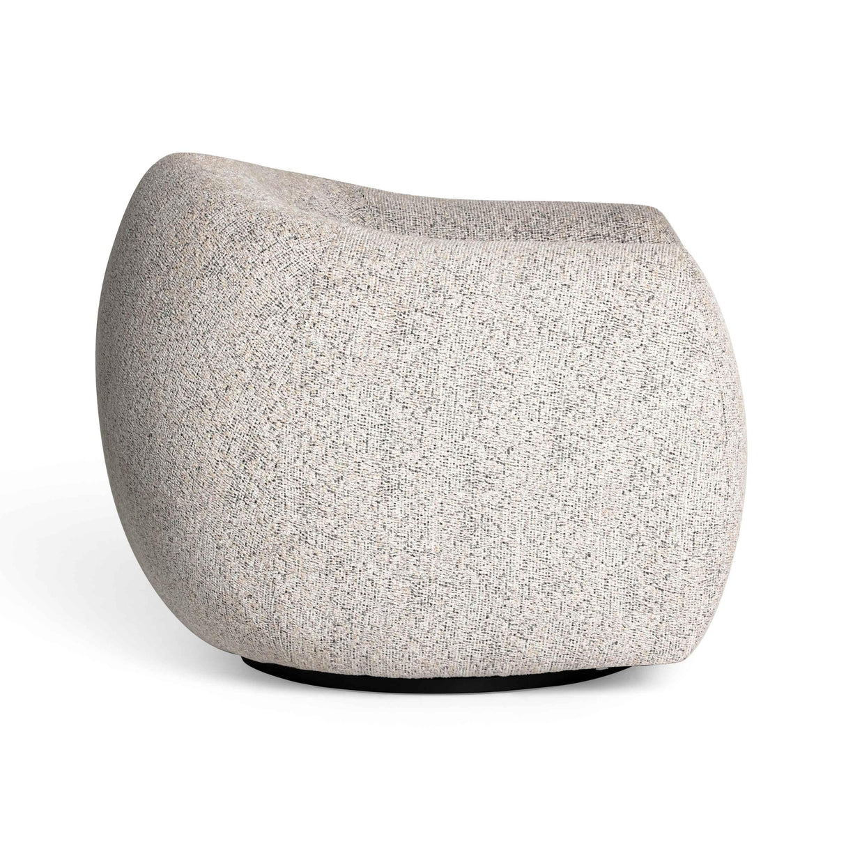 TOV Judy Black and White Woven Performance Fabric Swivel Chair