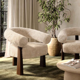 TOV Spara Contract-Grade Straight Vegan Shearling Accent Chair