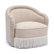 TOV Pamela Tan Performance Chenille Tasseled Lounge Accent Chair