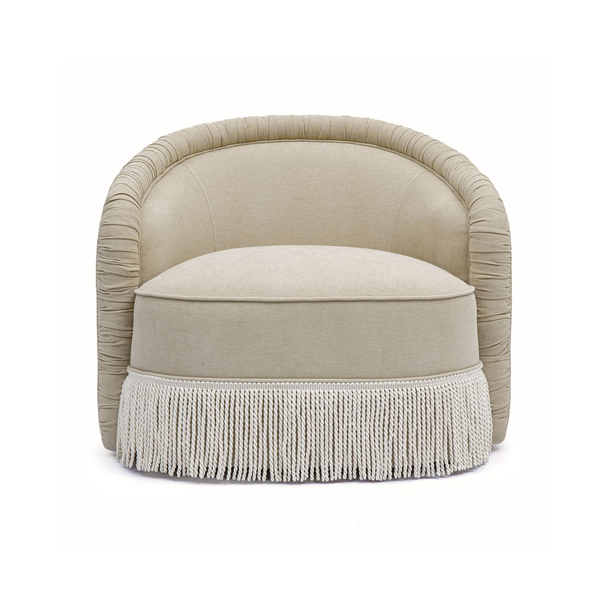TOV Pamela Tan Chenille Tassel Lounge Chair