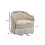 TOV Pamela Tan Chenille Tassel Lounge Chair