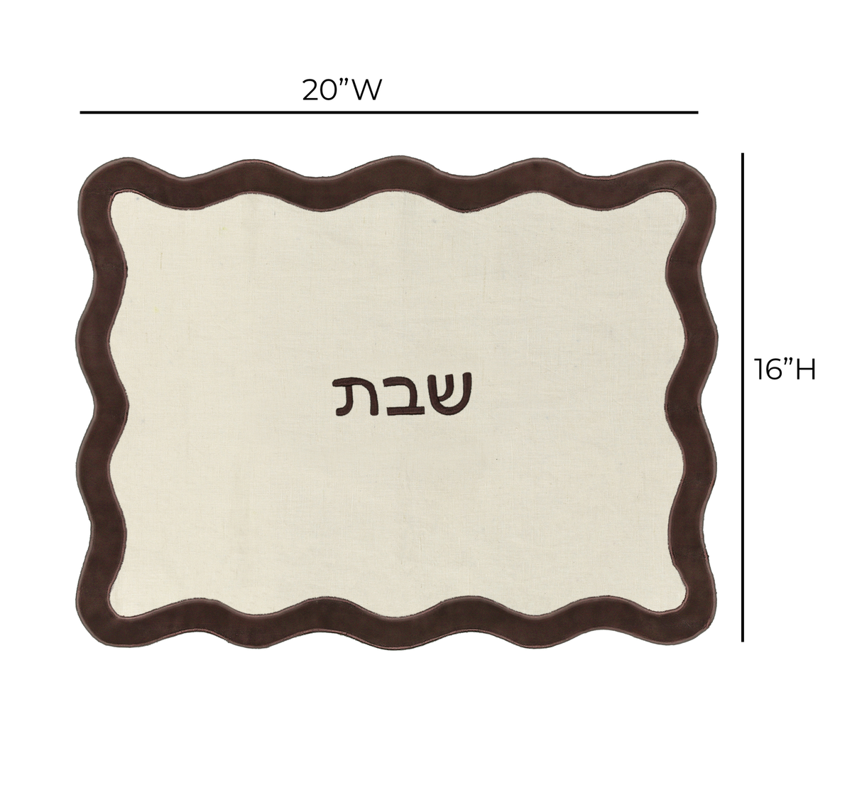 TOV Chocolate on Cream Organic Cotton / Linen Wavy Challah Cover