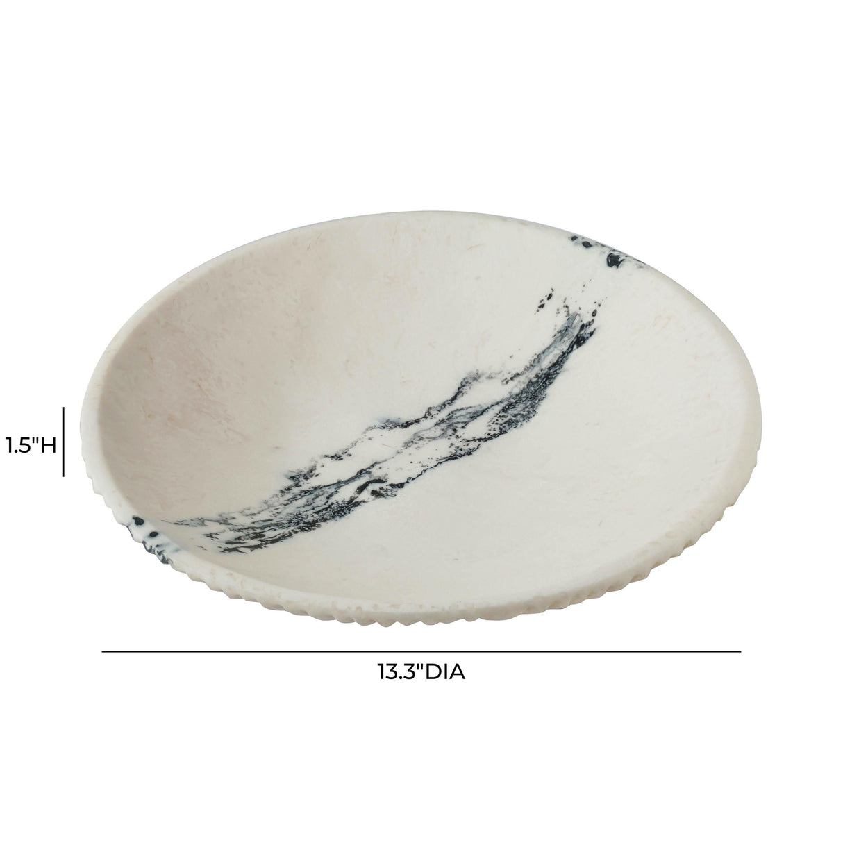 TOV Ikani Black &amp; White Resin Serving Plate