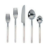 TOV Frose Silver Stainless Steel Flatware - Set of 5 Pieces - Service For 1