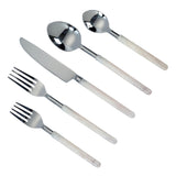 TOV Frose Silver Stainless Steel Flatware - Set of 5 Pieces - Service For 1