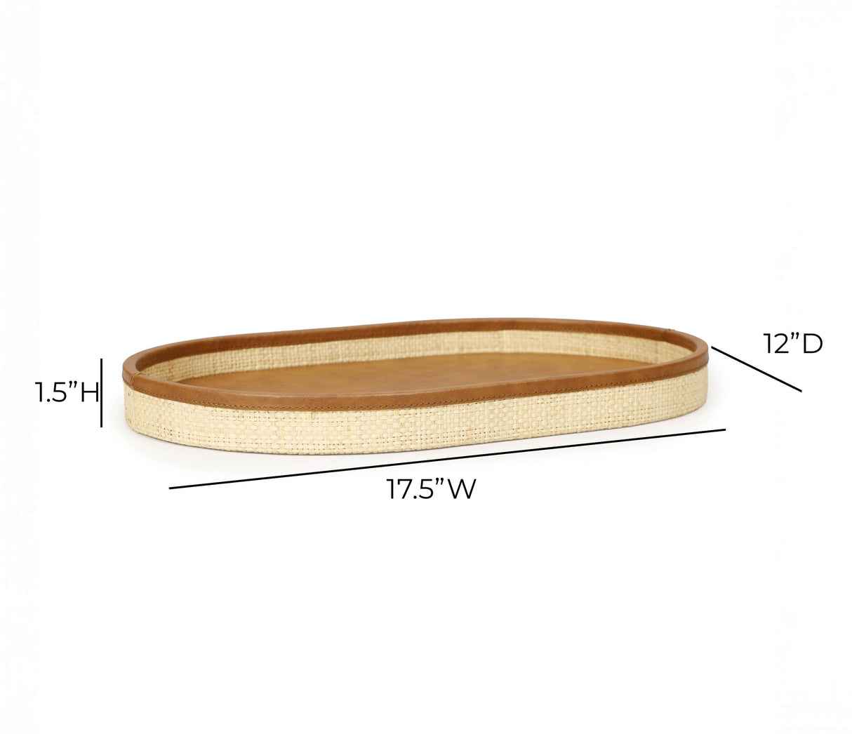 TOV Hakiri Natural Raffia Large Designer Storage Tray