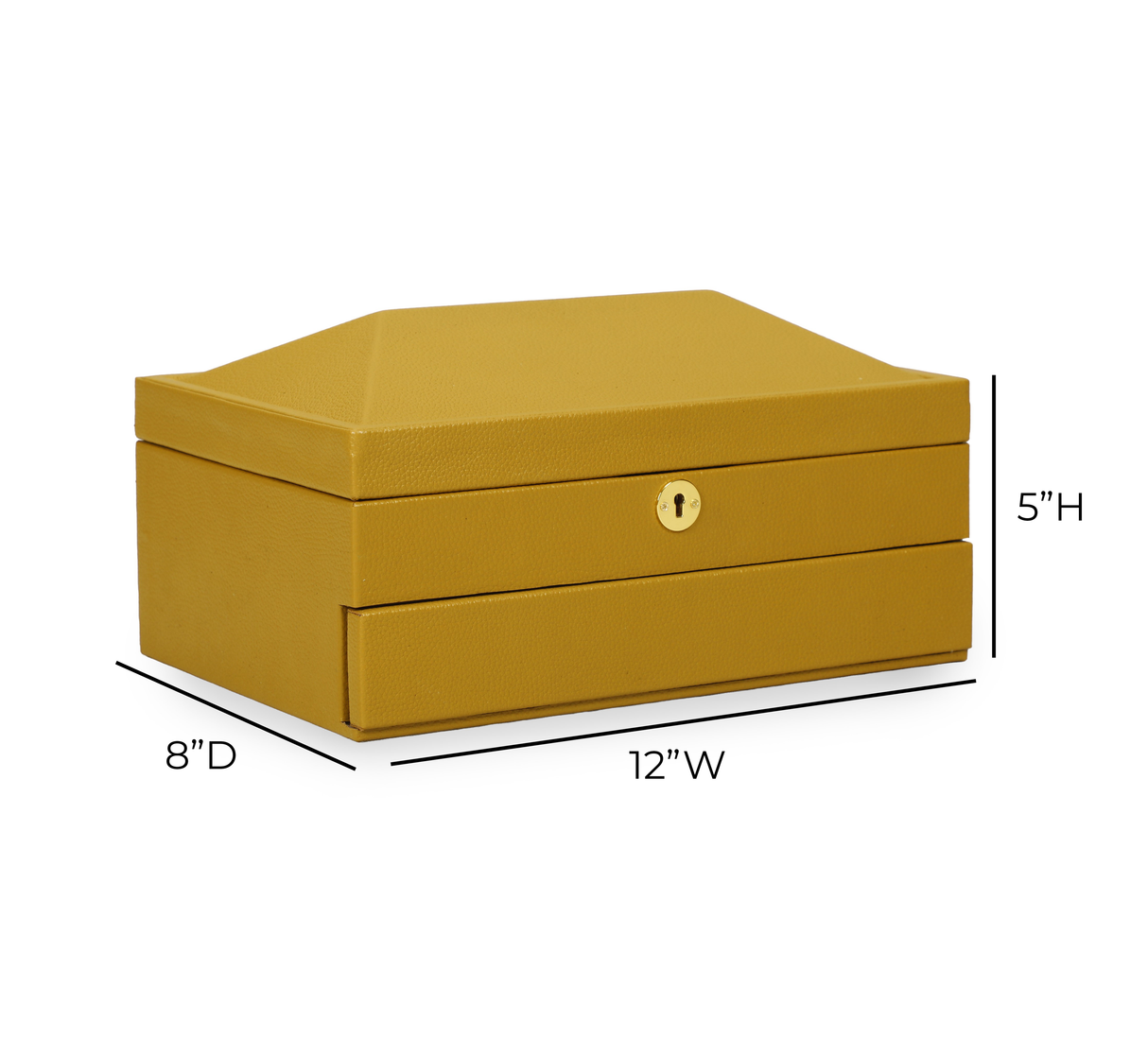 TOV Knox Mustard Yellow Vegan Leather Contract-Grade Jewelry Box