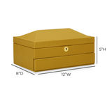 TOV Knox Mustard Yellow Vegan Leather Contract-Grade Jewelry Box