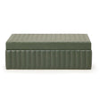 TOV Eton Ribbed Green Vegan Leather Contract-Grade Storage Box