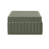 TOV Eton Ribbed Green Vegan Leather Contract-Grade Storage Box