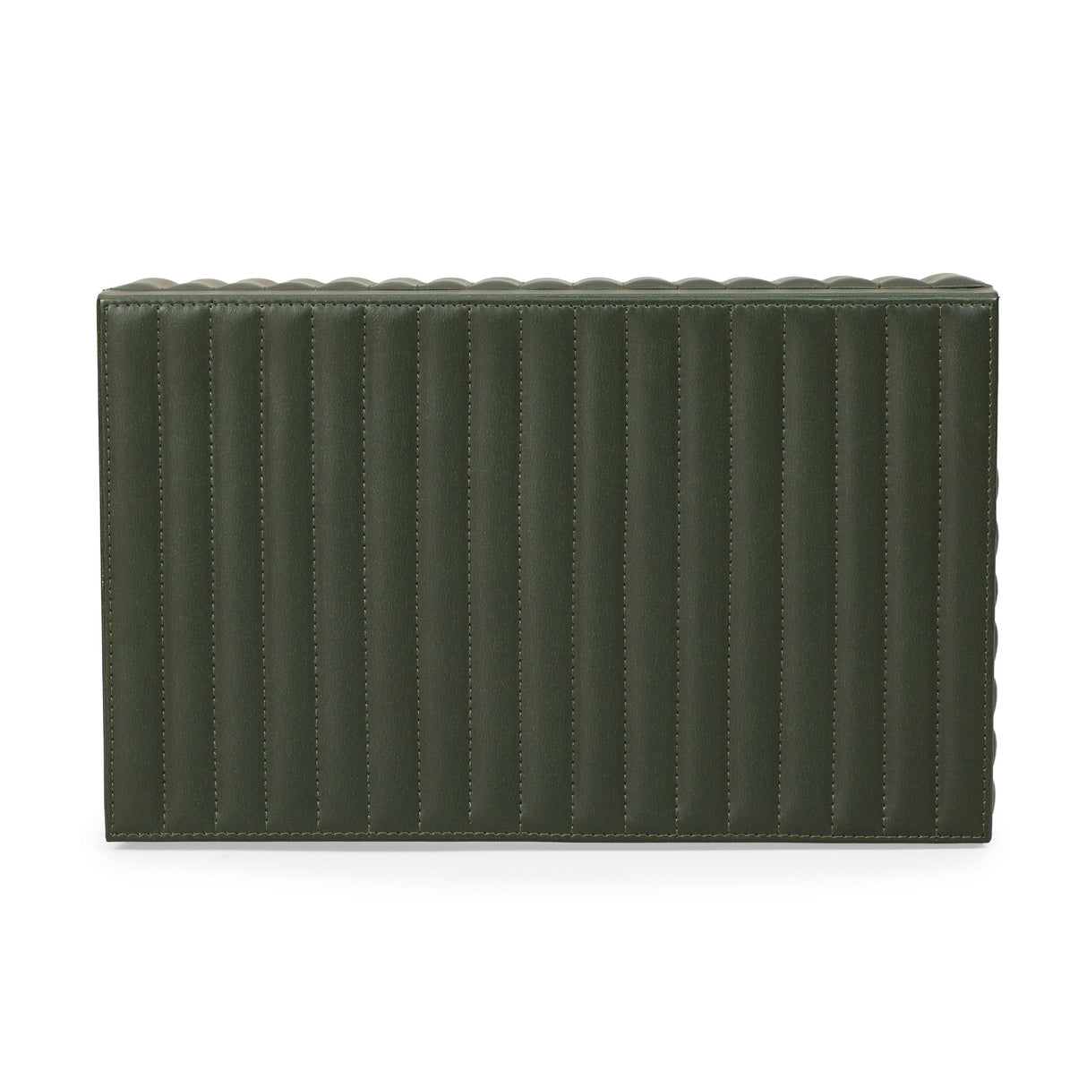 TOV Eton Ribbed Green Vegan Leather Contract-Grade Storage Box