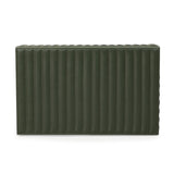 TOV Eton Ribbed Green Vegan Leather Contract-Grade Storage Box