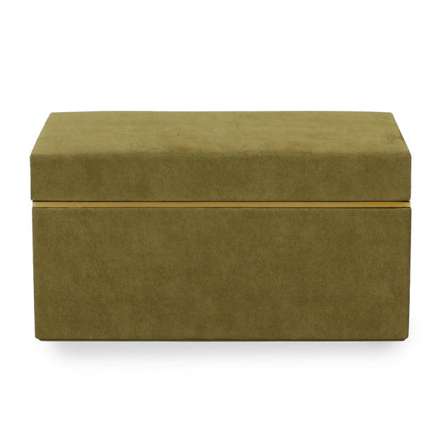 TOV Pisa Green Vegan Suede Contract-Grade Storage Box