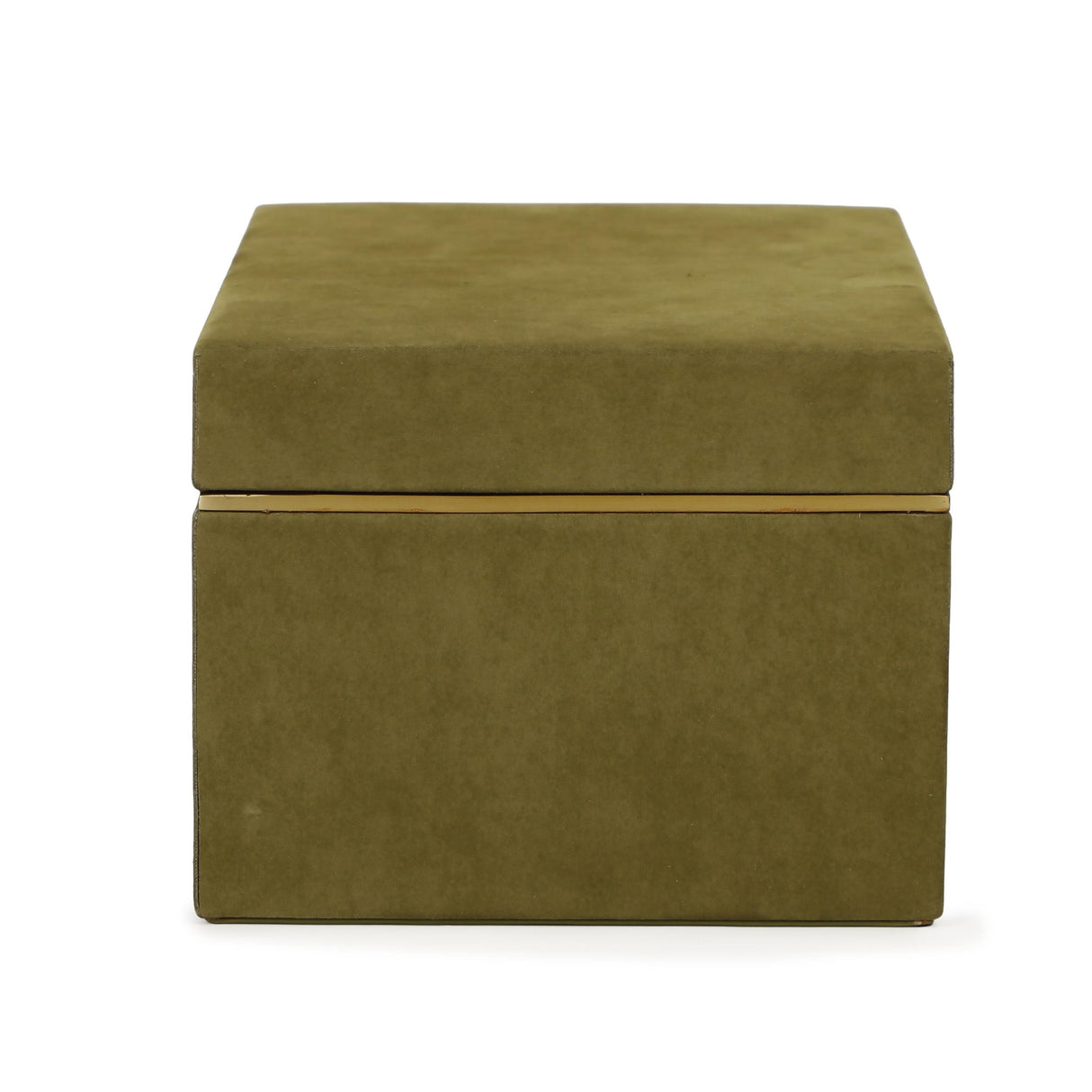 TOV Pisa Green Vegan Suede Contract-Grade Storage Box