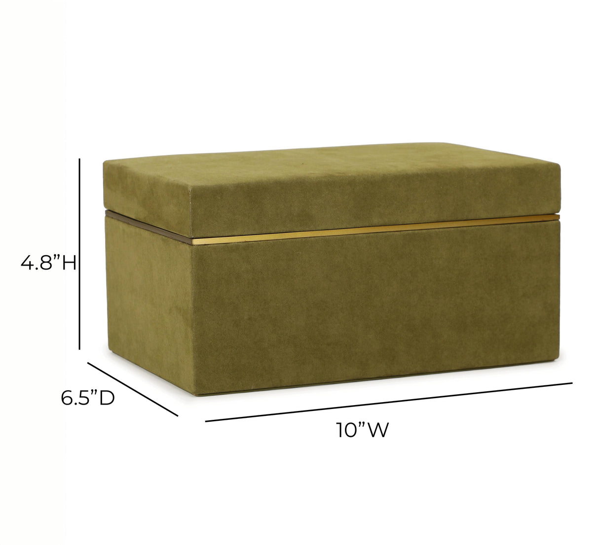 TOV Pisa Green Vegan Suede Contract-Grade Storage Box