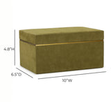 TOV Pisa Green Vegan Suede Contract-Grade Storage Box