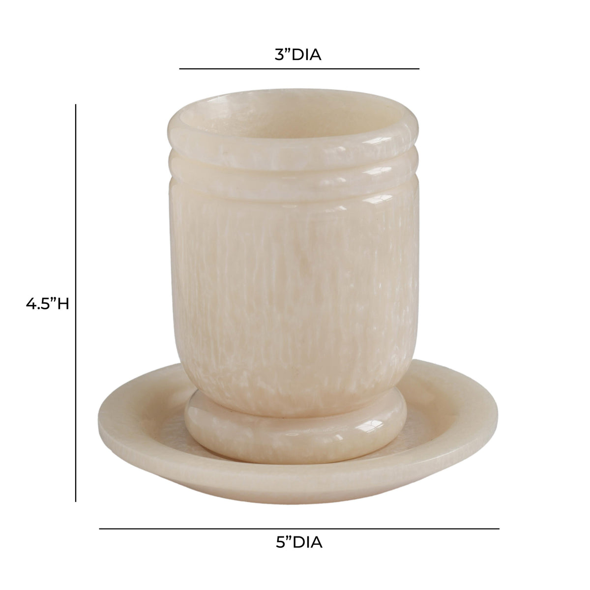 TOV Channeled Tan Swirl Resin Kiddush Cup