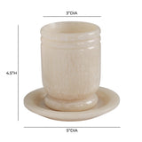 TOV Channeled Tan Swirl Resin Kiddush Cup