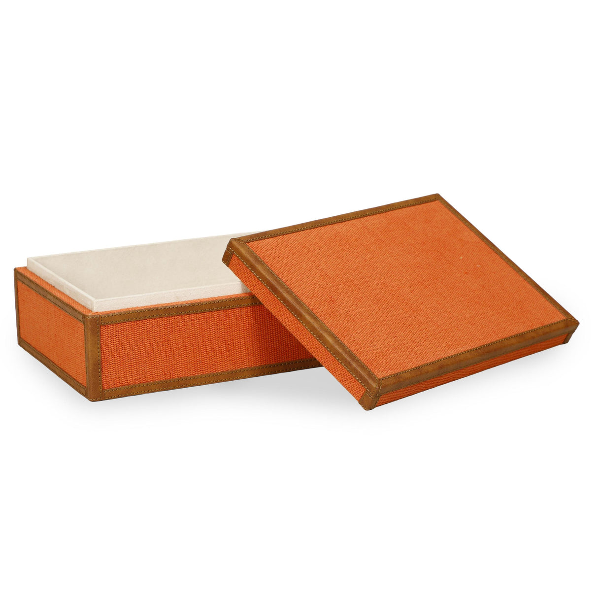 TOV Acre Orange Cotton Jute Contract-Grade Jewelry Box