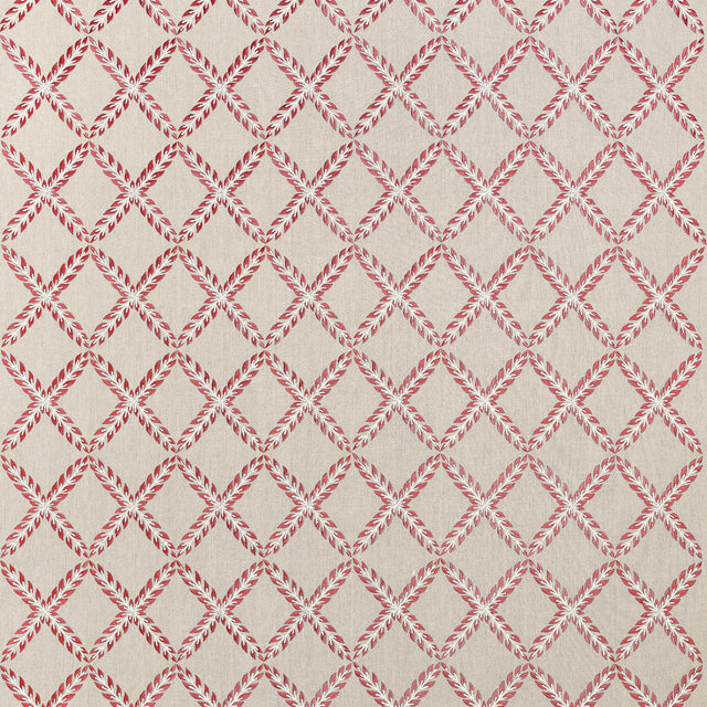 Anna French Halifax Embroidery Red Fabric