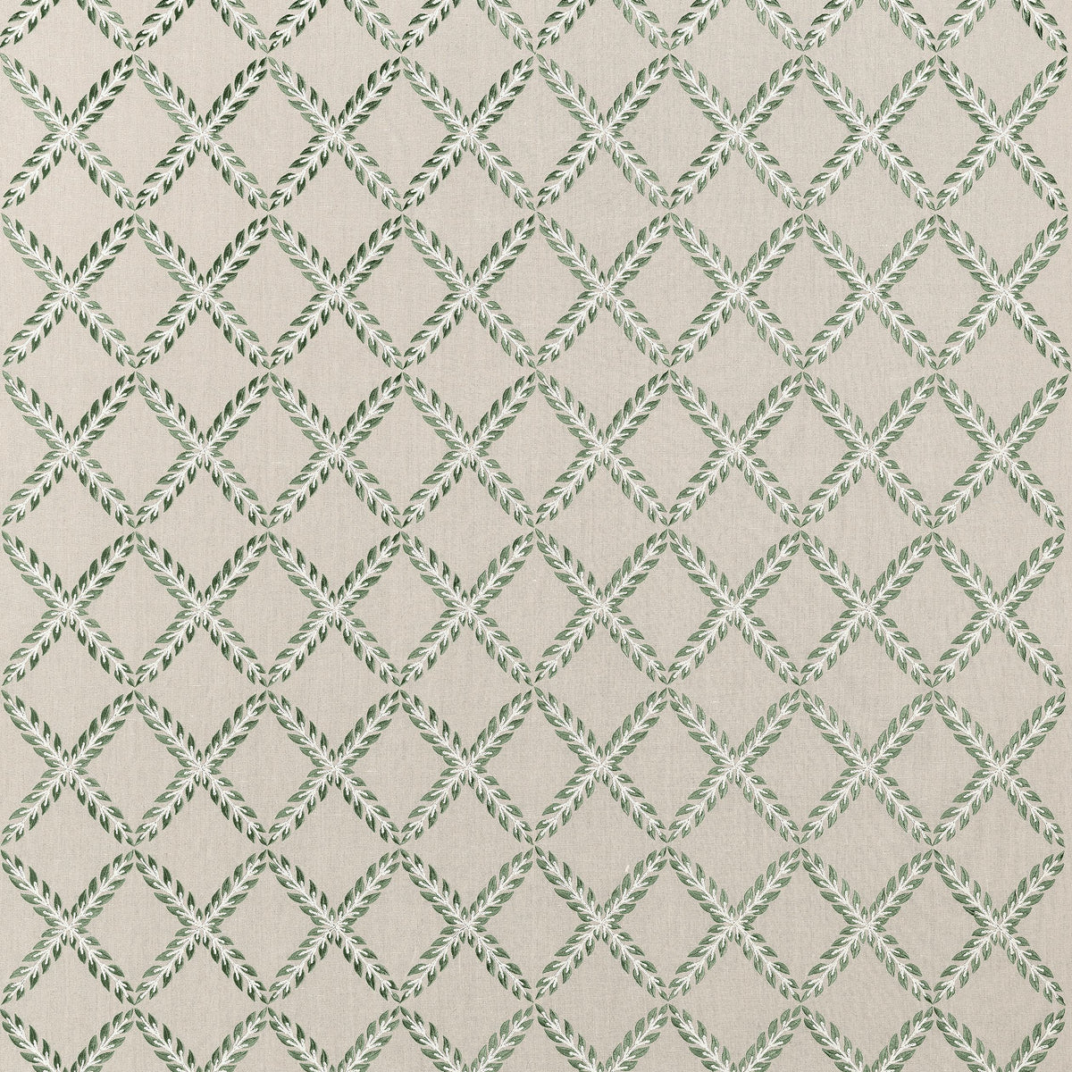 Anna French Halifax Embroidery Green Fabric