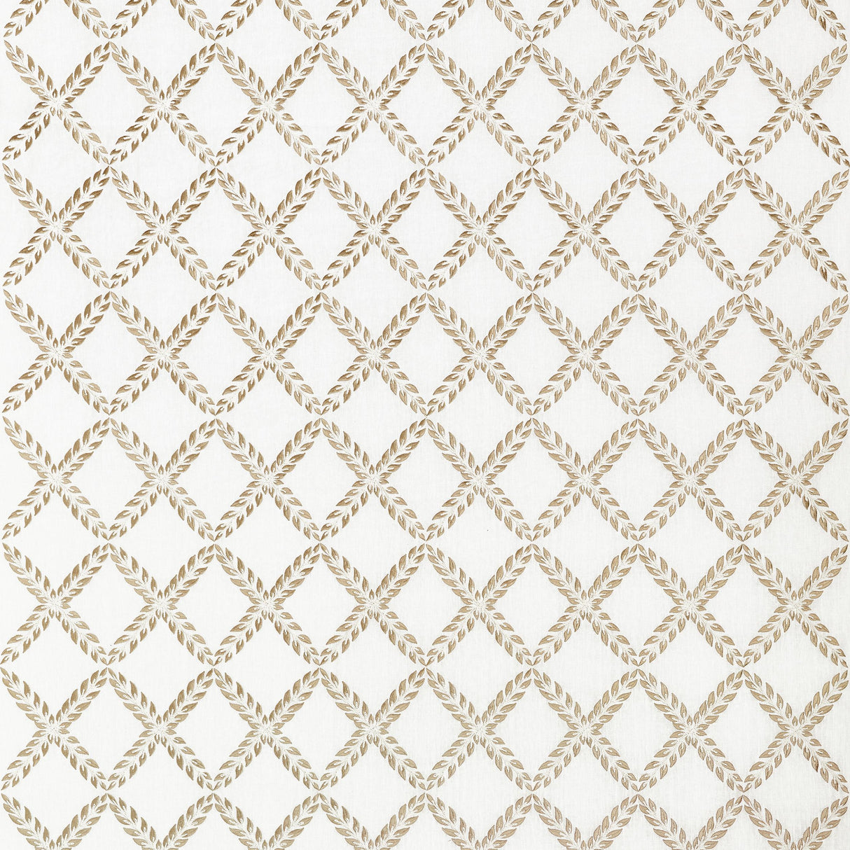 Anna French Halifax Embroidery Beige Fabric