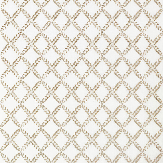 Anna French Halifax Embroidery Beige Fabric