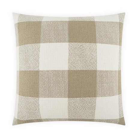 D.V. Kap Home Checked Out Mushroom 24" x 24" Pillow