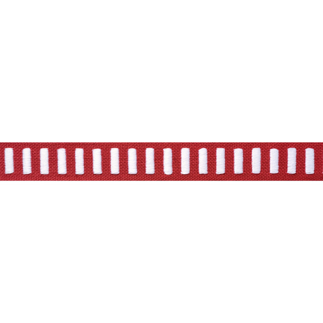 Thibaut Dash Tape White On Berry Trim