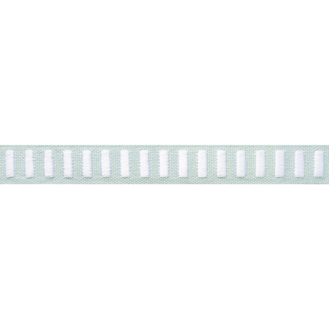 Thibaut Dash Tape White On Mist Trim
