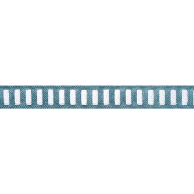 Thibaut Dash Tape White On Ocean Trim