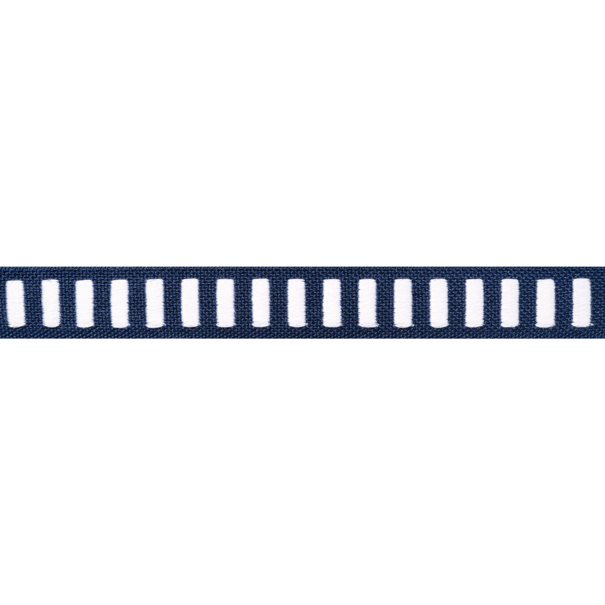 Thibaut Dash Tape White On Navy Trim