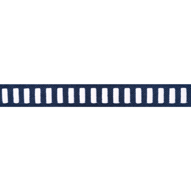 Thibaut Dash Tape White On Navy Trim